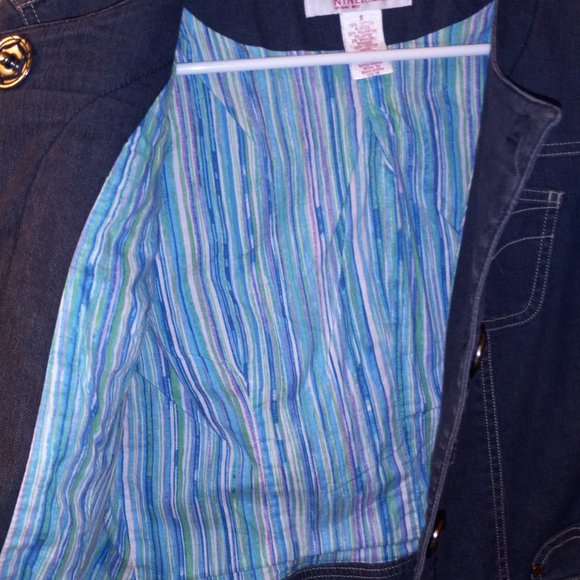 Nine West Stretch Jean Jacket-size 6 - Picture 5 of 5